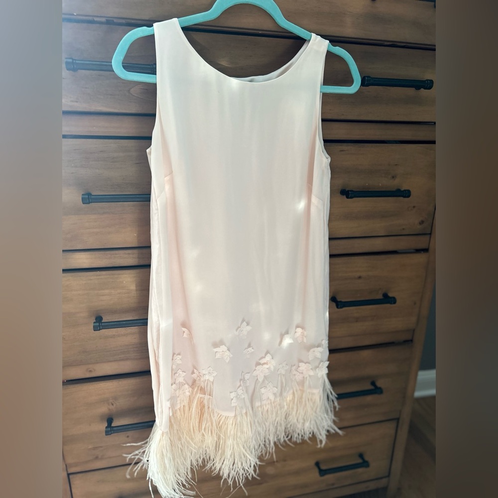 Jessica Simpson Cream Dress with Floral Accents